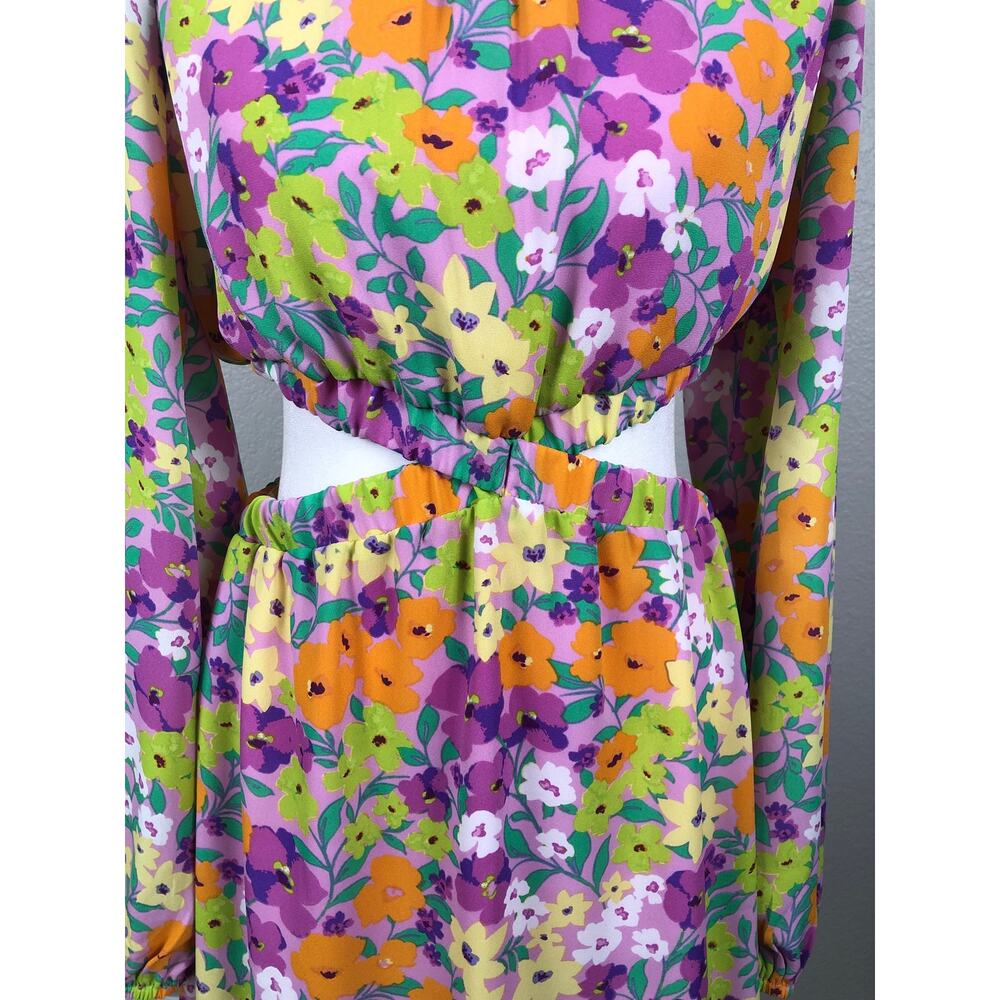 Sanctuary Floral Dress Blouson Sleeve Women's Size Medium NEW - Picture 2 of 9